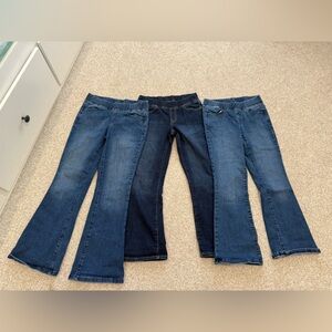 3 Pairs of Cat & Jack Girls Bootcut Jeans - Dark and Light Blue